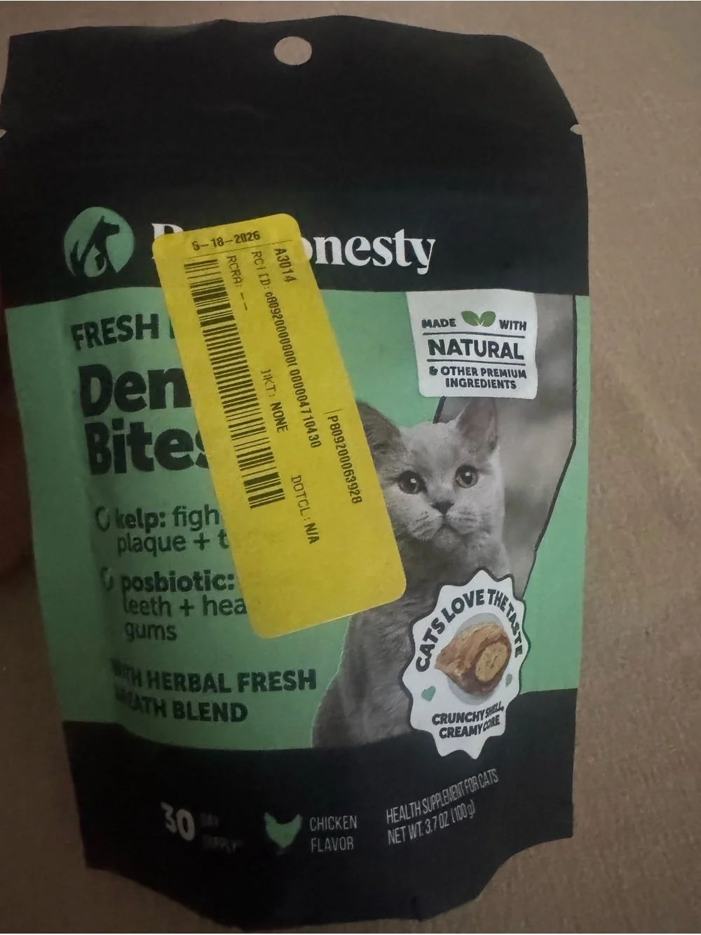 NEST Fragrances Cat Dental Bites Pouch - Mint Green and Black